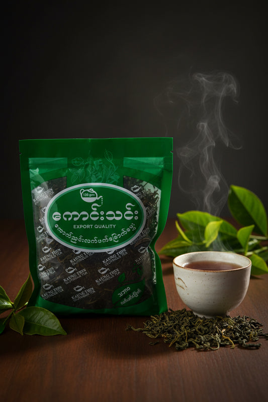 Kaung Thin Glutinous Dried Tea Leaves - ကောင်းသင်း ကောက်ညှင်းမွှေးလက်ဖက်ခြောက်
