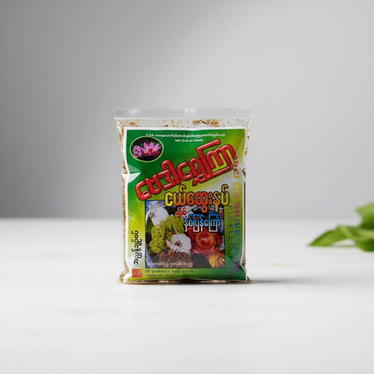 Baydar Shwe Kyar Tea Leaf Spicy - ဗေဒါရွှေကြာ လက်ဖက်အညွန့်ချဉ်စပ်